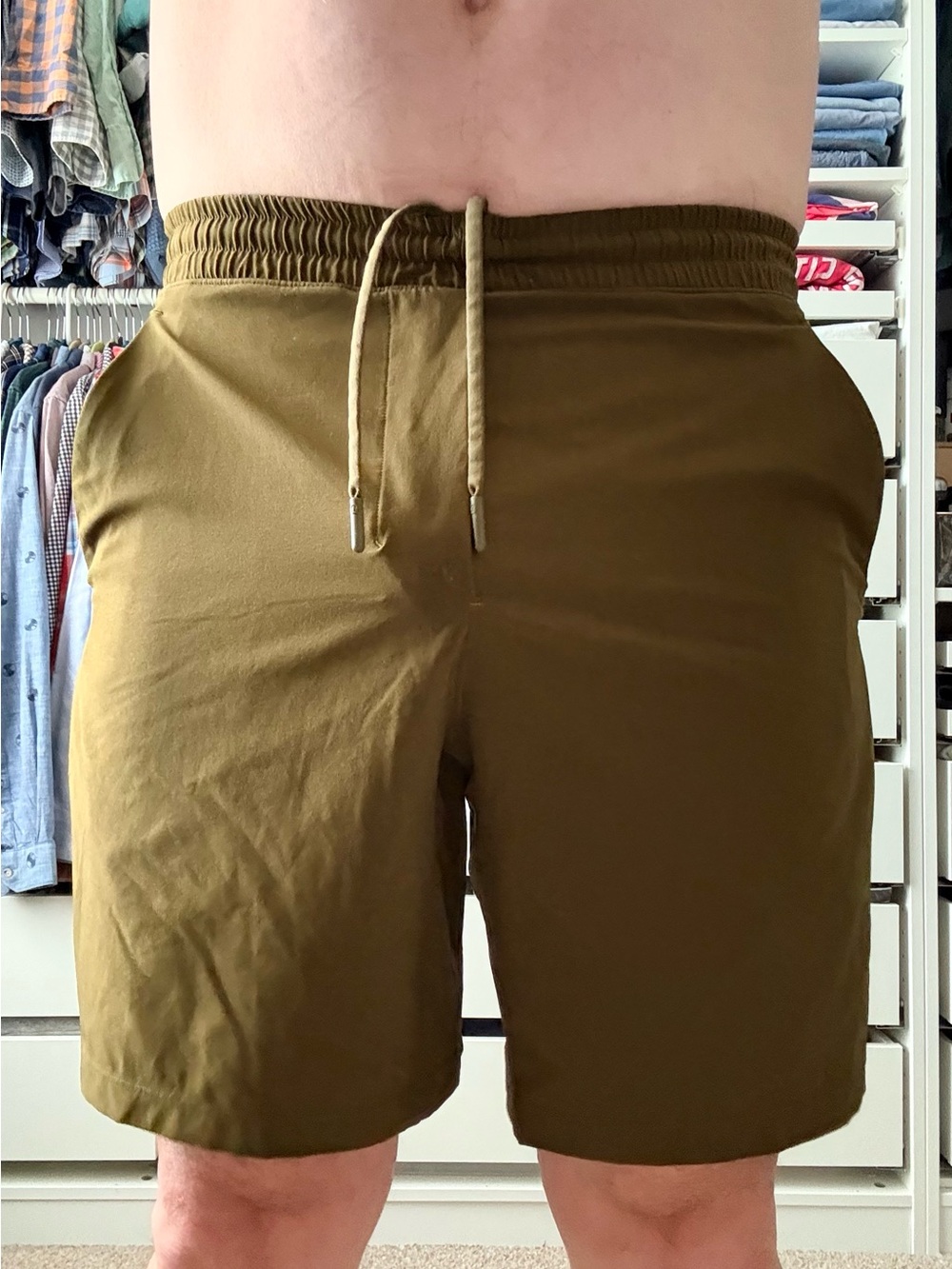 lululemon athletica Olive Drawstring Athletic Shorts 7”